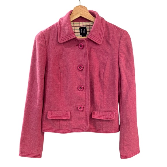 Gap Wool Blazer - Pink/Raspberry Size S - Picture 1 of 12